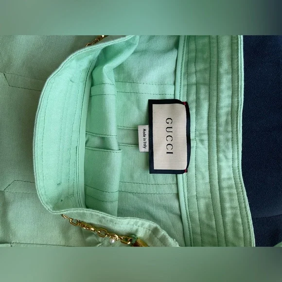 Gucci Green Viscose & Linen Pleated Skirt pre-owned size S - Picture 9 of 11